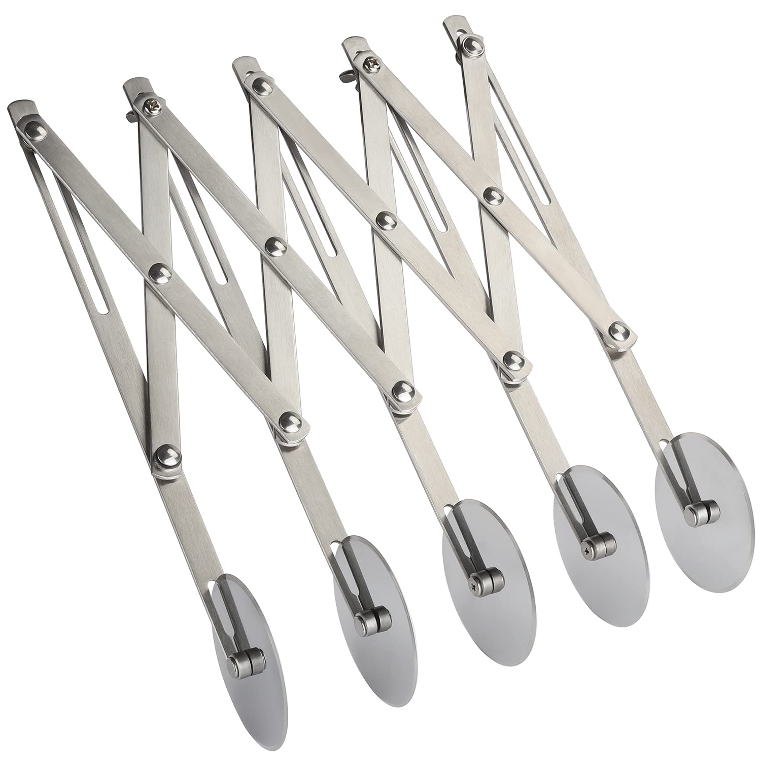 Coupe-Pâte Extensible Inox – 5 Roues Lisses Réglables