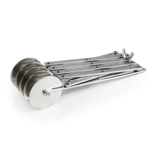 Coupe-Pâte Extensible Inox – 5 Roues Lisses Réglables