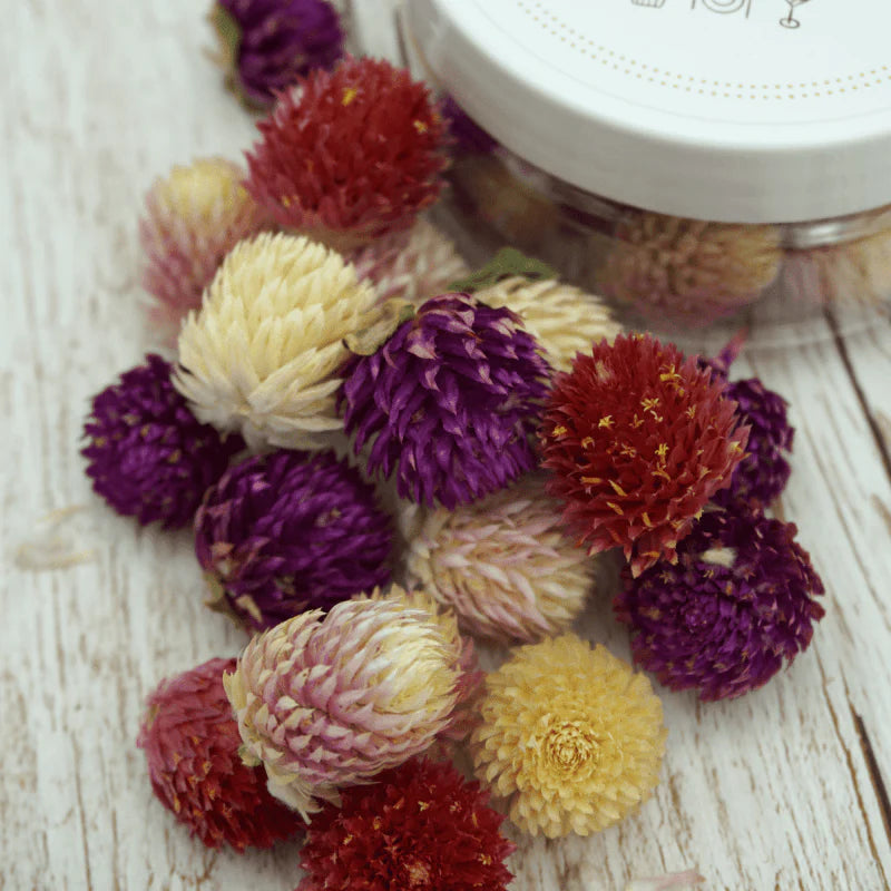 FLEURS GOMPHRENA SÉCHÉES - COMESTIBLES
