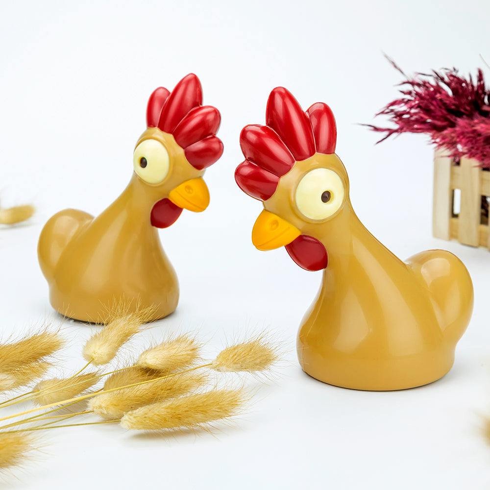 MOULE A CHOCOLAT 3D COQ, 2 PIÈCES