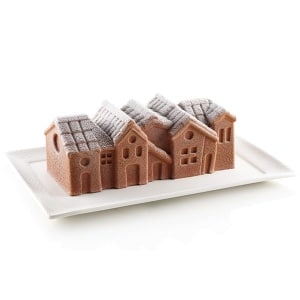 Winter village moule bûche de Noël